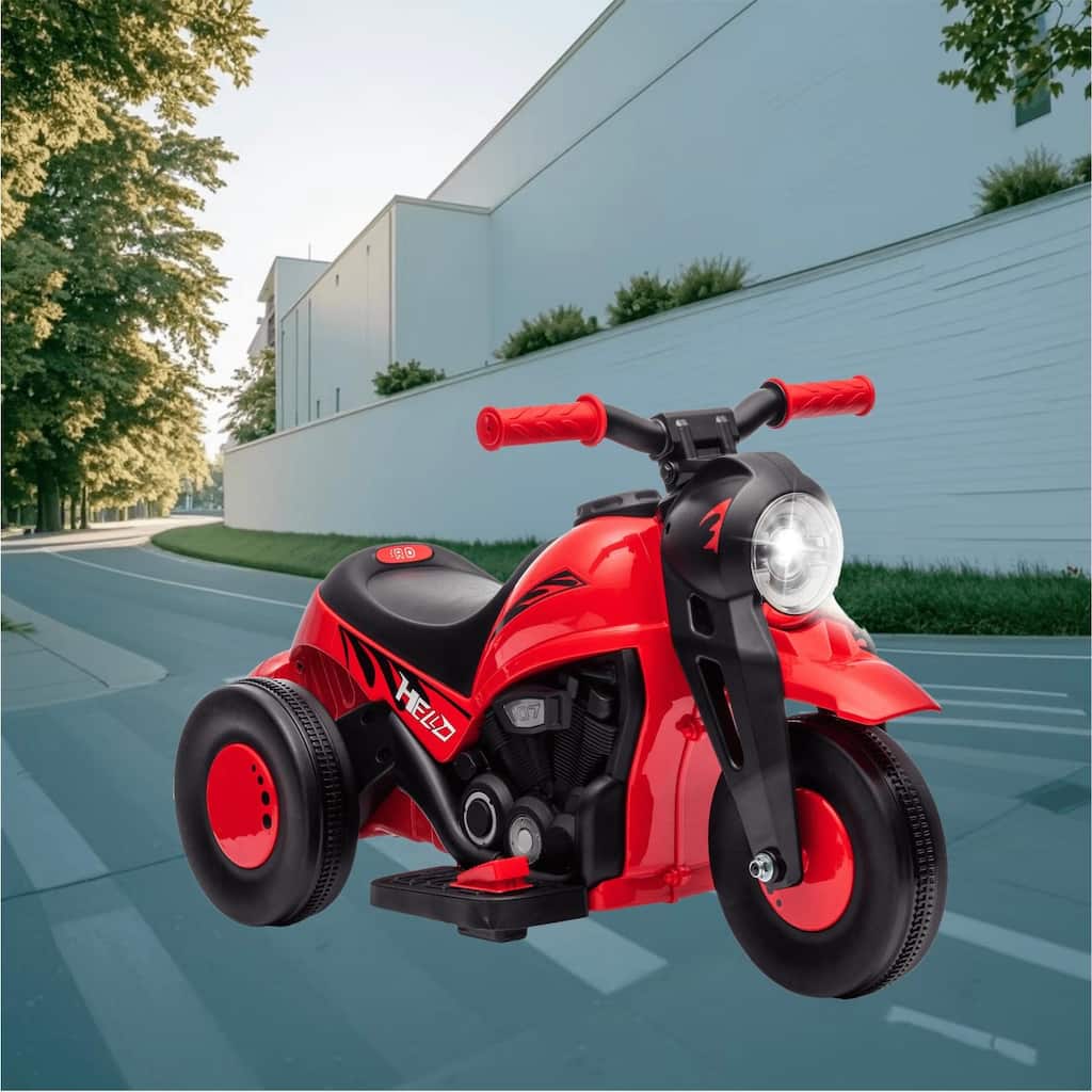 Electric Kids Motorcycle, 6V Bubble Ride-on with LED Lights, 3 Wheeled, Music, and Forward Reverse Function for Toddlers