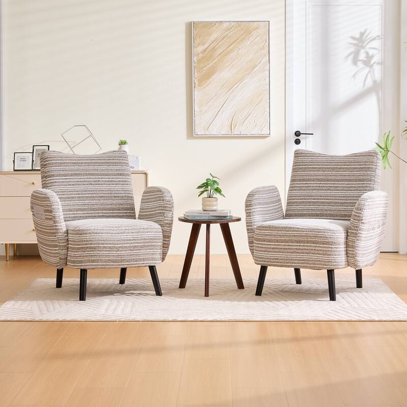 Modern style armchair with sanded fabric