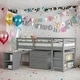 preview thumbnail 1 of 17, Twin Size Loft Bed With Cabinet,Shelves And Rolling Portable Desk