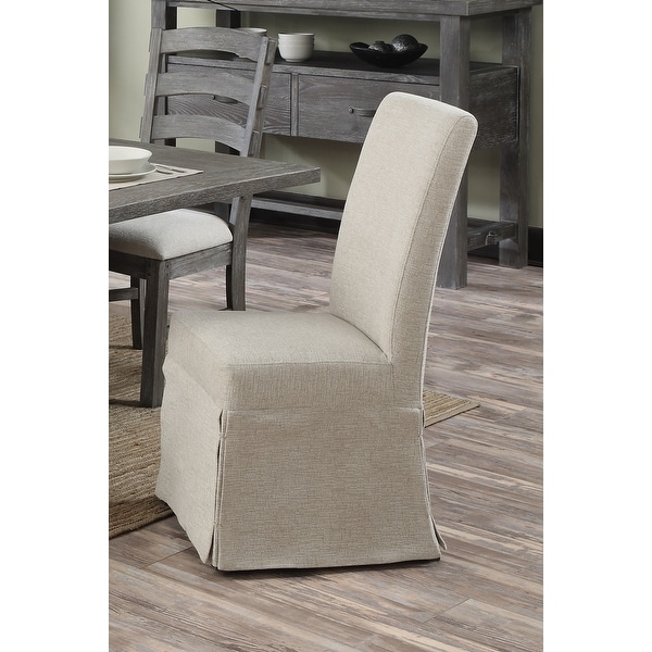 Upholstered skirted deals dining chairs