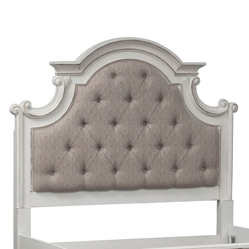 Magnolia Manor Antique White Weathered Bark Full Uph Panel Headboard