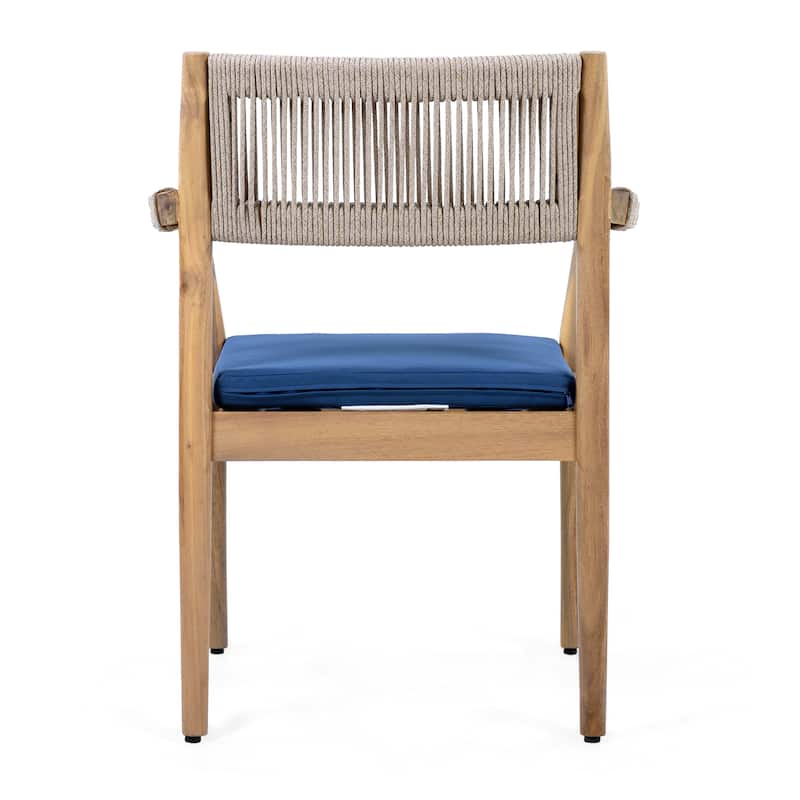 Christopher Knight Home - Sable Acacia Wood Rope Outdoor Dining Chair Set