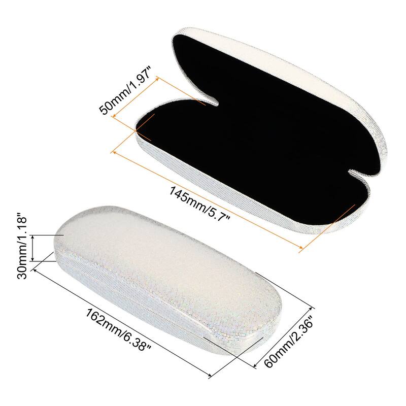 Glasses Case Hard Shell, Eyeglass Case Eye Glasses Case Sparkle for Women, White - White