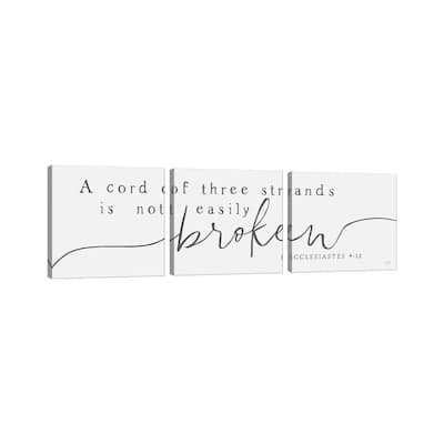 iCanvas "A Cord of Three Strands" by Lux + Me Designs 3-Piece Canvas Wall Art Set