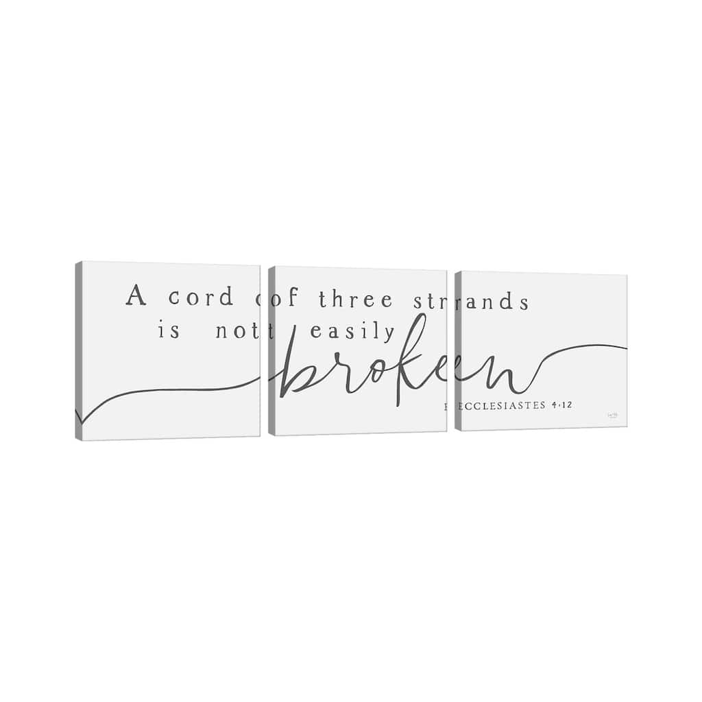 iCanvas "A Cord of Three Strands" by Lux + Me Designs 3-Piece Canvas Wall Art Set
