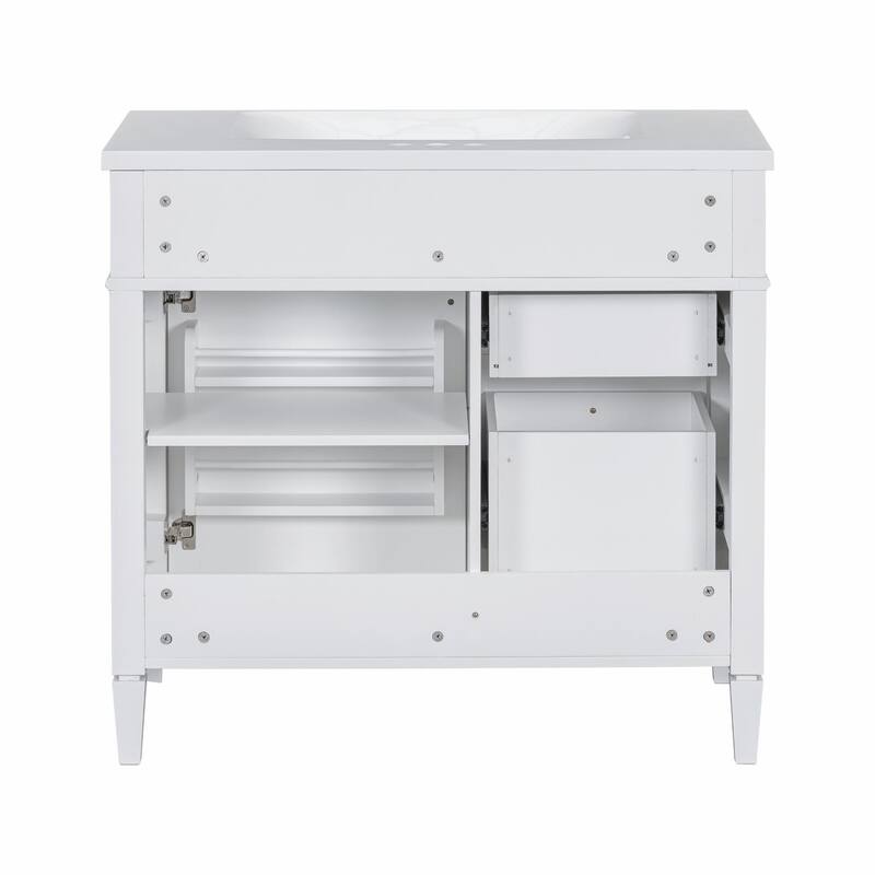 36'' Bathroom Vanity with Top Sink, 3 Drawers for Stylish Storage