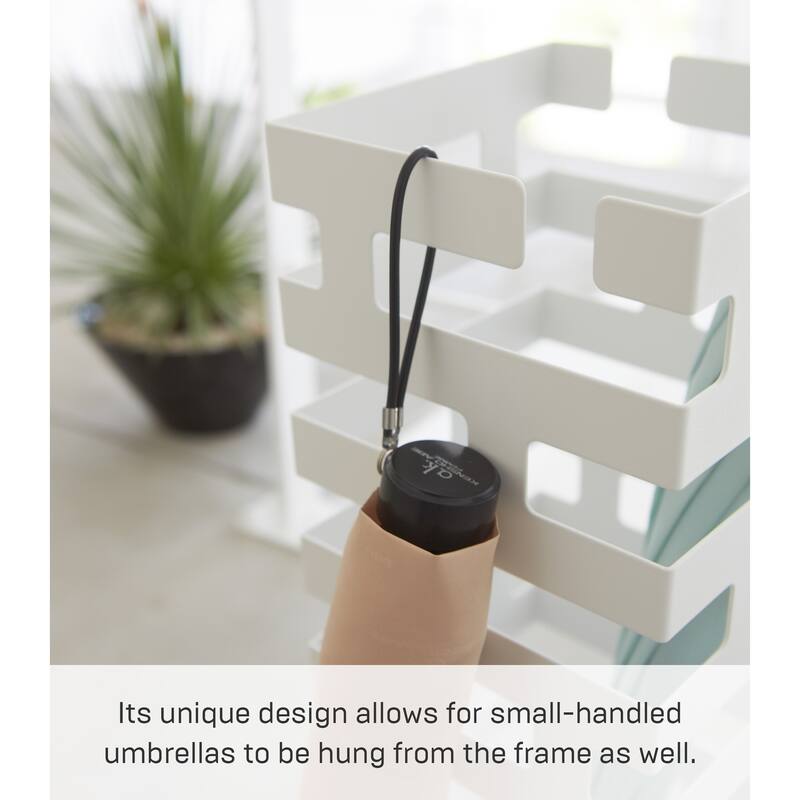 Yamazaki Home Umbrella Stand - Two Styles, Steel, Square, Holds 4 umbrellas - L 5.91 x W 5.91 x H 16.93 inches