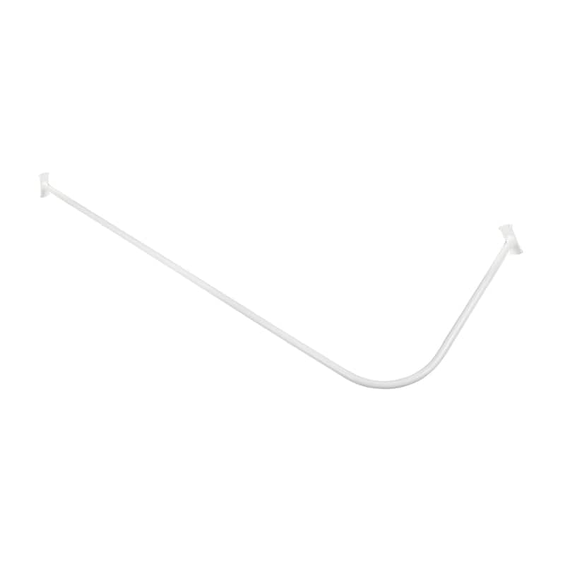 Utopia Alley 68x28in Rustproof Aluminum L-Shaped Corner Shower Curtain Rod, White