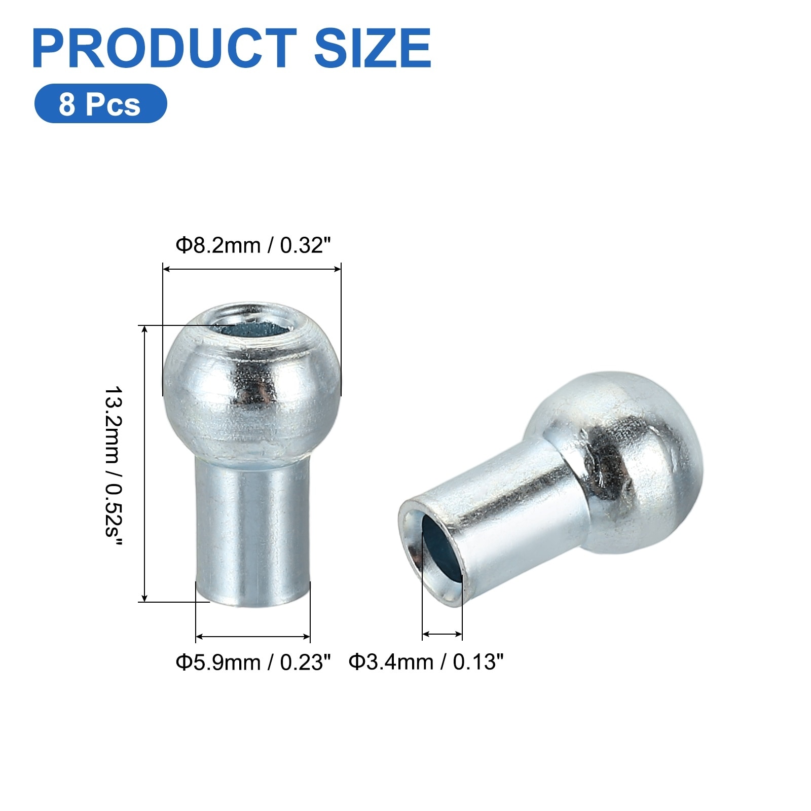 8Pcs Gym Wire Rope Sphere Stopper, Cable Ball Stopper for 5mm Cable Gym - Silver