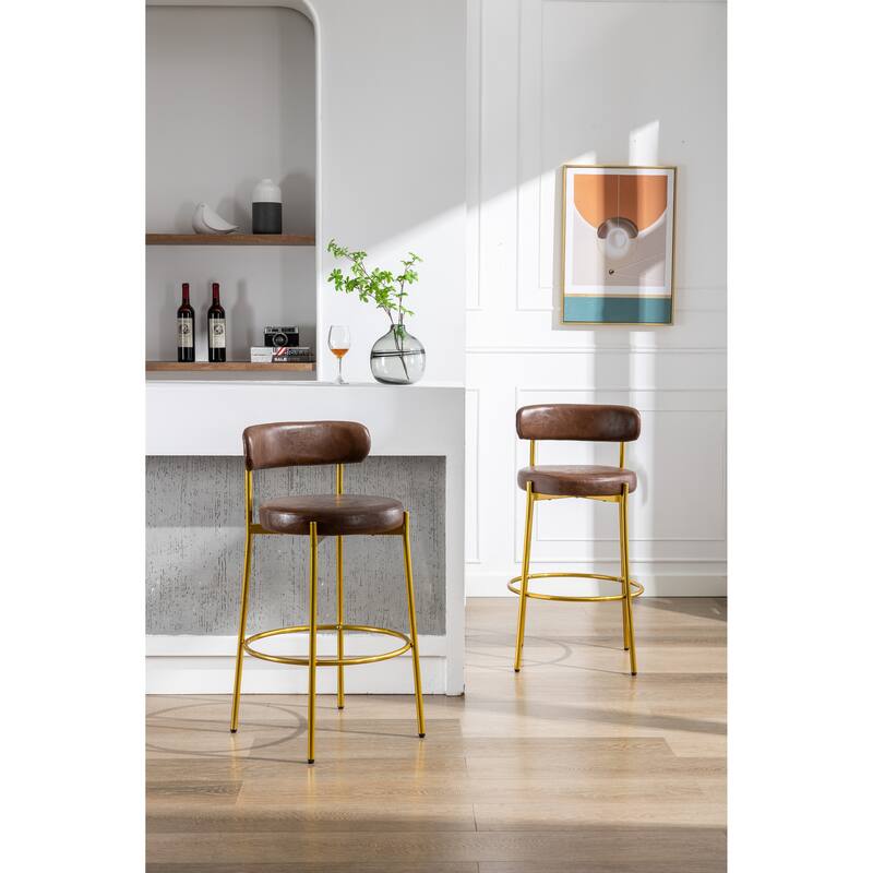 Counter Height Bar Stools Set of 2 Modern Armless Chairs