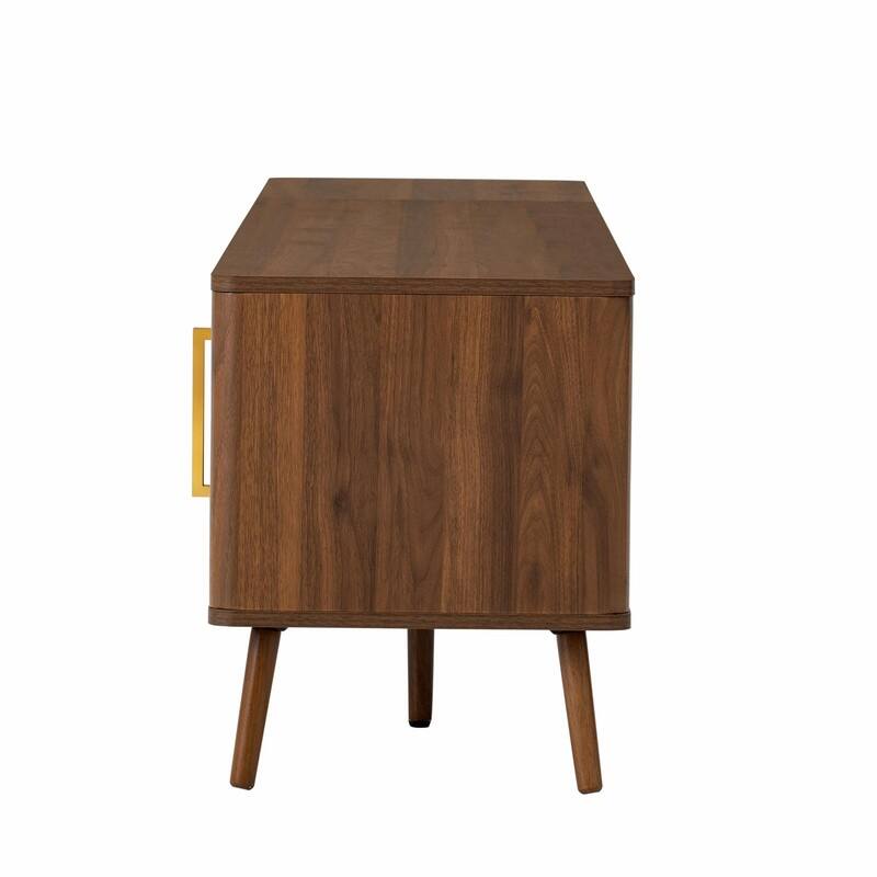 78" Modern TV Stand for TVs up to 85", with Fluted Doors, Cable Management, Soft-Closing Hinges & Solid Wood Legs