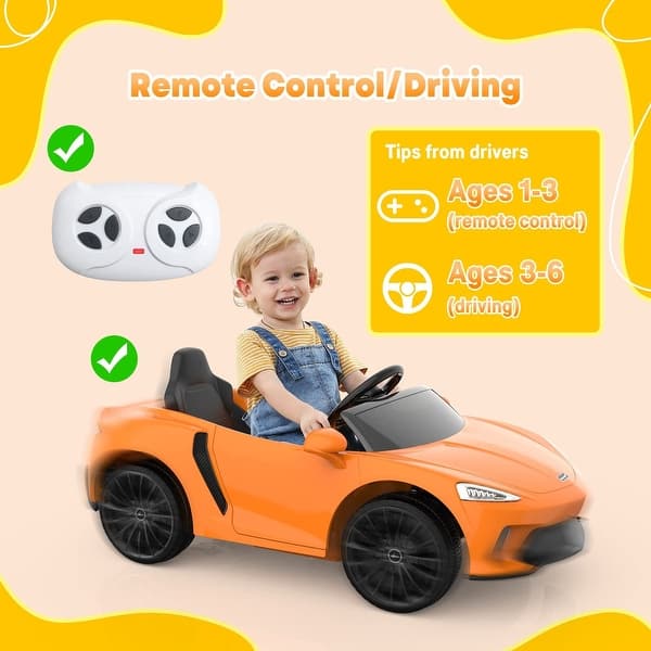 slide 2 of 29, Ride on Car for Kids 12V Licensed McLaren Battery Powered Sports Car Orange