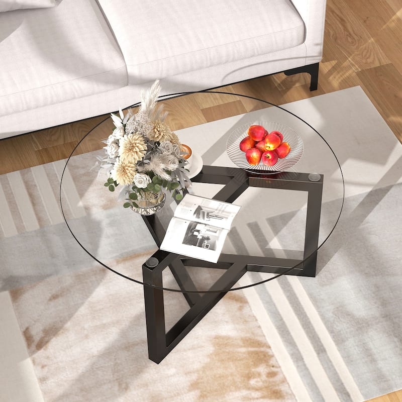 Modern Round Glass Coffee Table