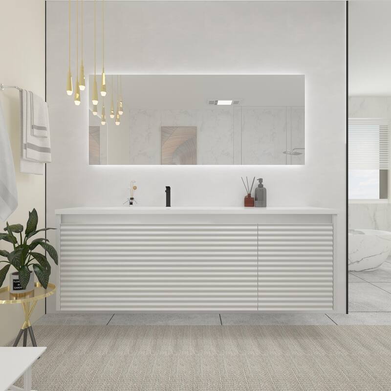 CB HOME LED Bathroom Mirror, Lighted Wall Mounted Vanity Mirror, Anti-fog, Backlit, Dimmable, Frameless, Horizontally/Vertically