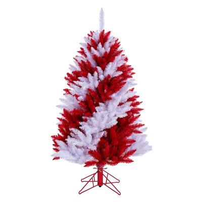 Vickerman 4.5' x 32" Candy Cane Artificial Unlit Christmas Pine Tree. - 4.5' x 32"