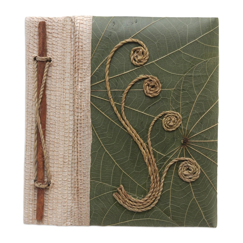 Novica Handmade Spring Memories Natural Fiber Journal