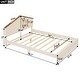 preview thumbnail 14 of 46, Bedroom Solid Wood Platform Bed House-Shaped Headboard Walnut Roof with LED Window Bed Frame Platform No Box Spring Needed