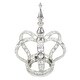 preview thumbnail 5 of 17, Crystal Bead Crown Decor Centerpiece Accent Piece Tabletop with Mirror 10.5" H x 8" D - Silver