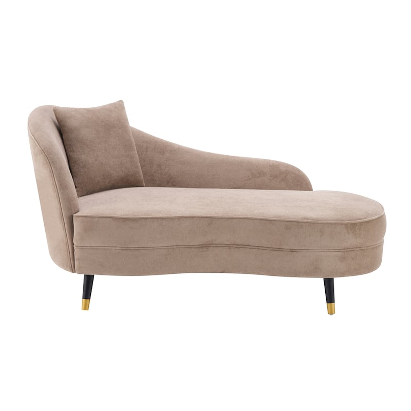 Christopher Knight Home - Modern Upholstered Curved Chaise Lounge with Boucle Fabric & Lumbar Pillow - 61.25"W