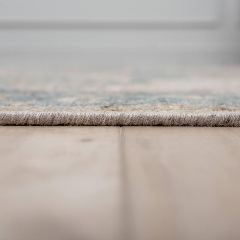 Alora Decor Traditional Hand-knotted Medallion Blue Rug