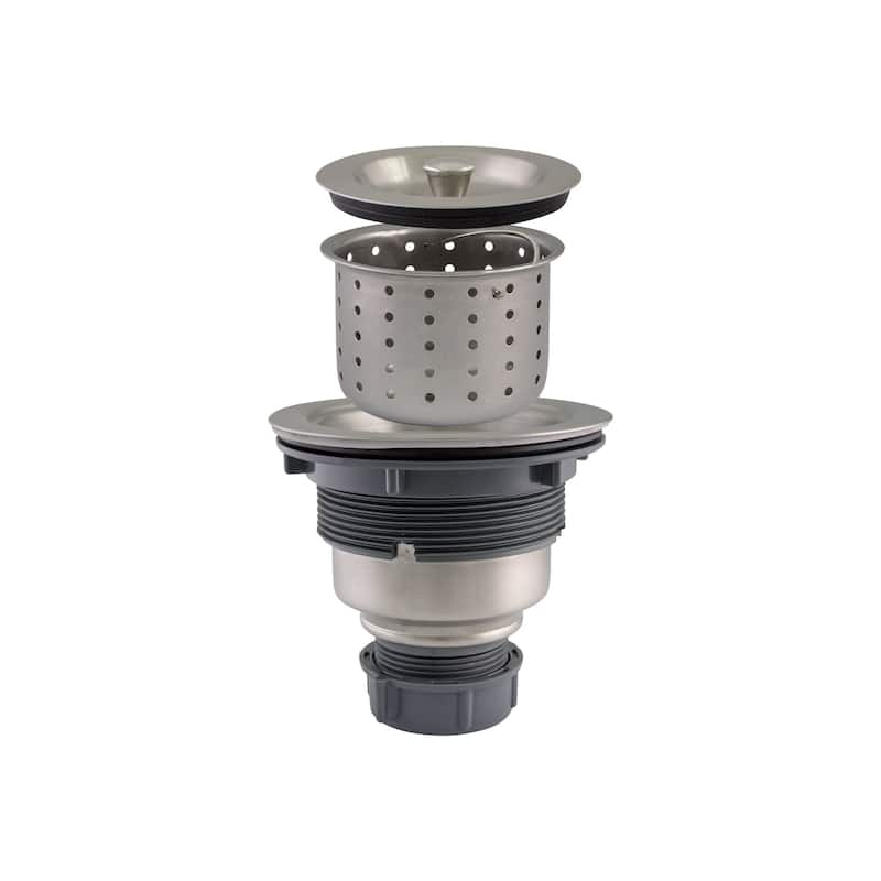 Design House 3-1/2" Basket Strainer with Deep and Removable Food Waste - Satin Stainless Steel