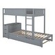 preview thumbnail 33 of 53, Twin-over-Twin Bunk Bed with Twin size Trundle, Storage and Desk,