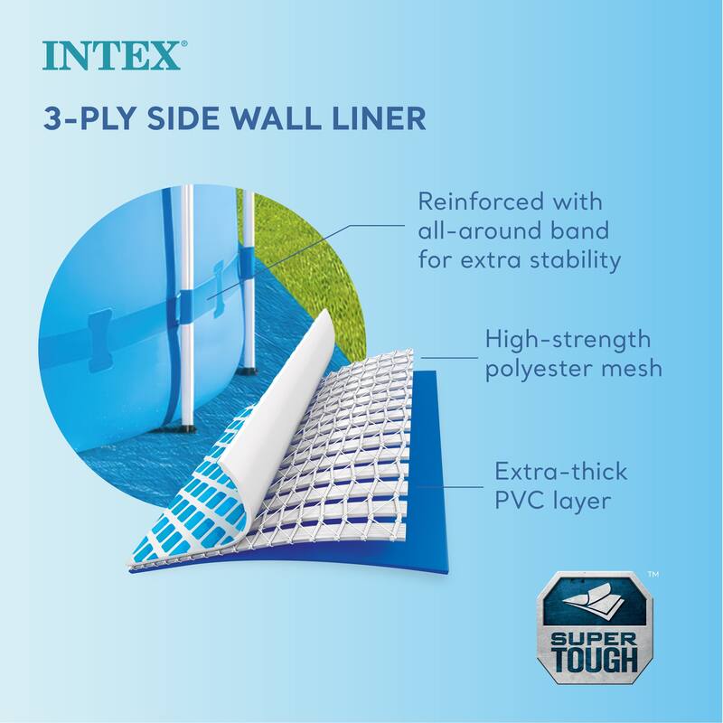 Intex 28241EH 15ft x 48in Metal Frame Above Ground Pool Set with Pump & Cover - 53