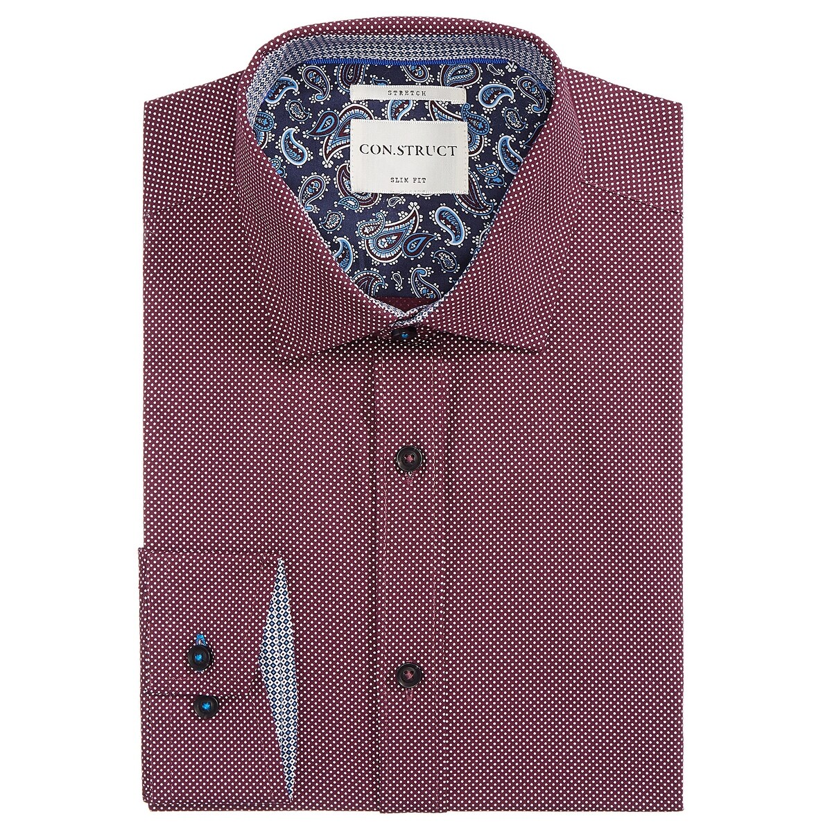 mens burgundy slim fit shirt
