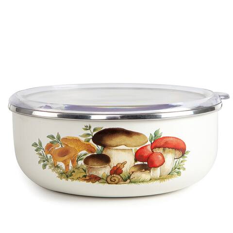 STP Goods Mushrooms Enamel Storage Bowl with Lid