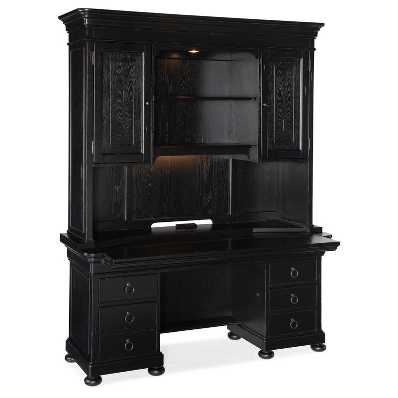 Hooker Furniture 5971-10464 Work Your Way 66" Pecan Veneer 7 Drawer