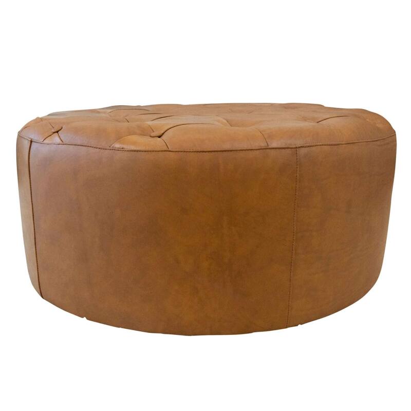 Seletar Tan Leather Ottoman Comfortable choice, multiple functions, classic design, and cozy corners