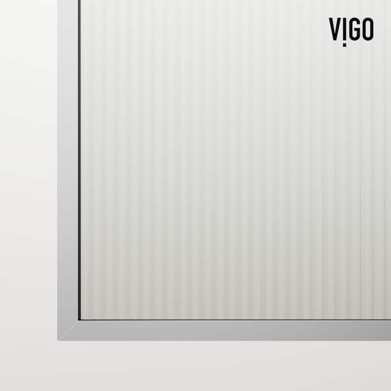 Vigo VG6075FL3462 Zenith 62" High x 34" Wide Shower Screen Semi