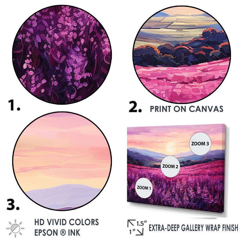 Designart "Bloomed Flower Horizons At Sunset I" Flower Framed Wall Art Prints
