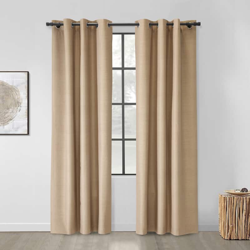 Thermaplus Decorative Blackout Curtain Rod Set with Double Cap Finial