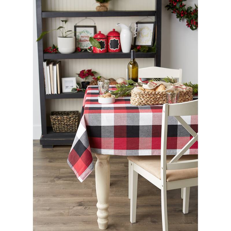 DII Tri Color Check Tablecloth