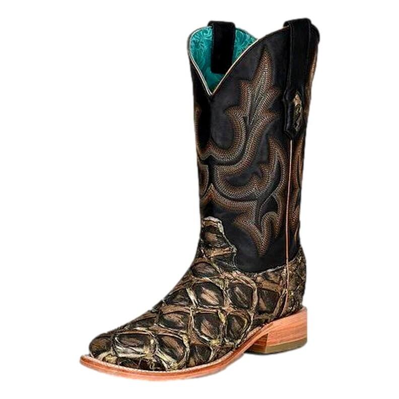 Corral Western Boots Womens Fish Pirarucu Embroidery Green A4298
