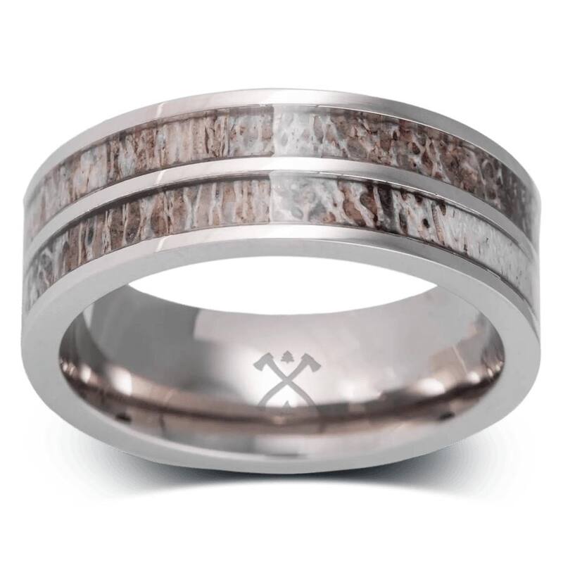 Manly Bands THE OUTFITTER Titanium with Inlay 8mm Polished Band