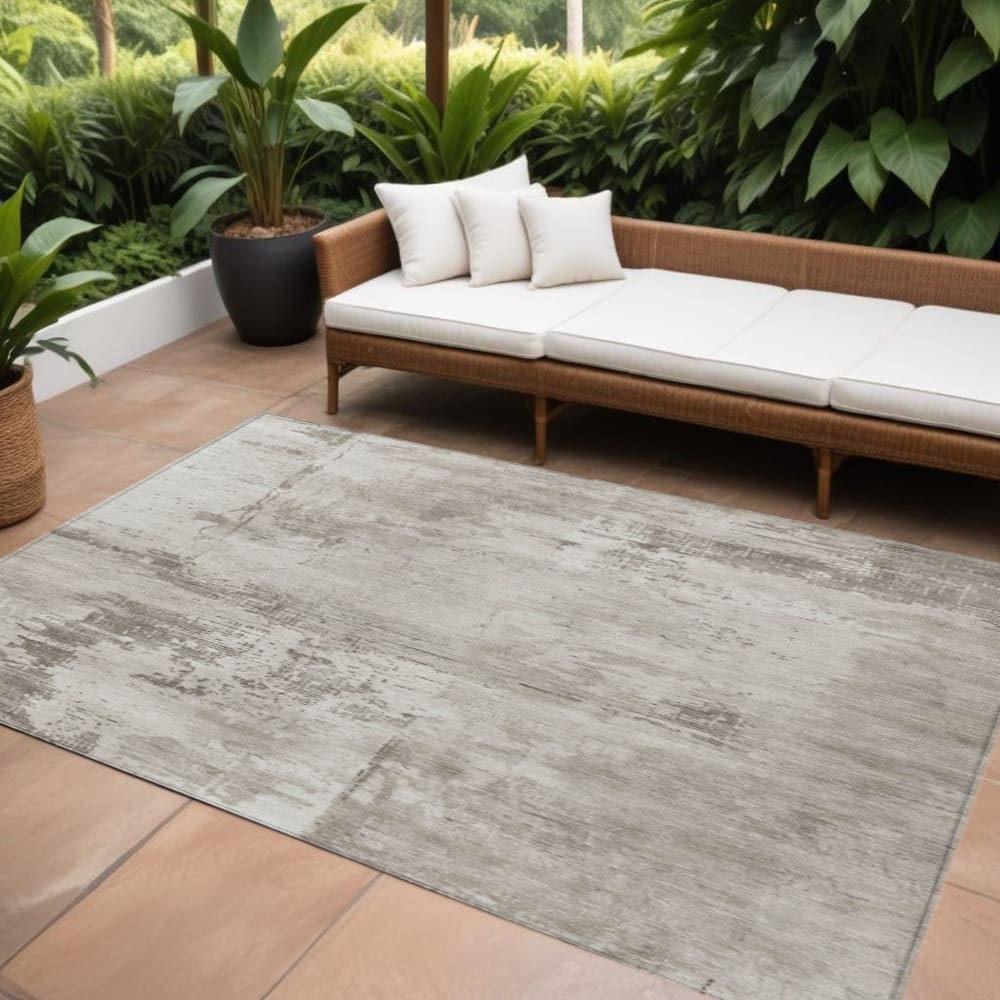 HomeRoots Abstract Transitional Rectangle Outdoor Rug
