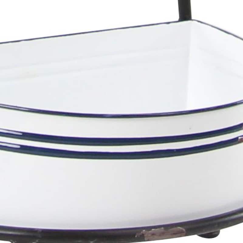 Metal Shelving Unit - White - Roche River Decor - 10"W x 15"L x 39"H