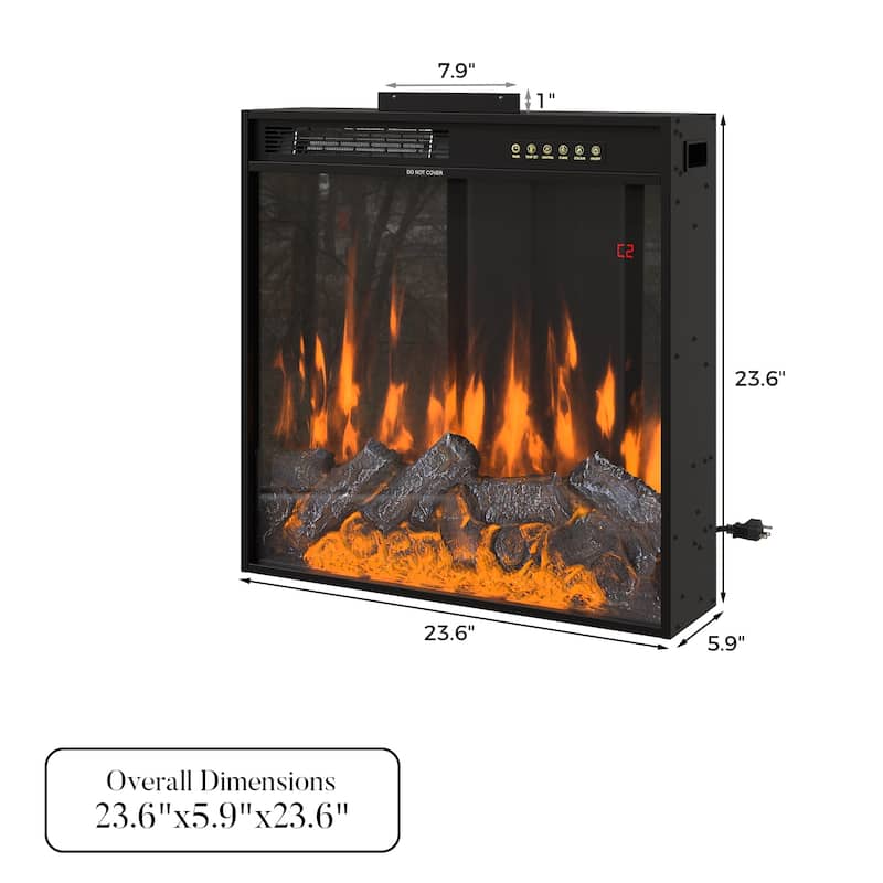 Electric Fireplace Mantel with Bookshelves, 115.5" Entertainment Center with Built-in Shelving
