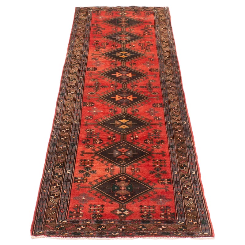 ECARPETGALLERY Hand-knotted Anadol Dark Copper Wool Rug - 3'6 x 10'0