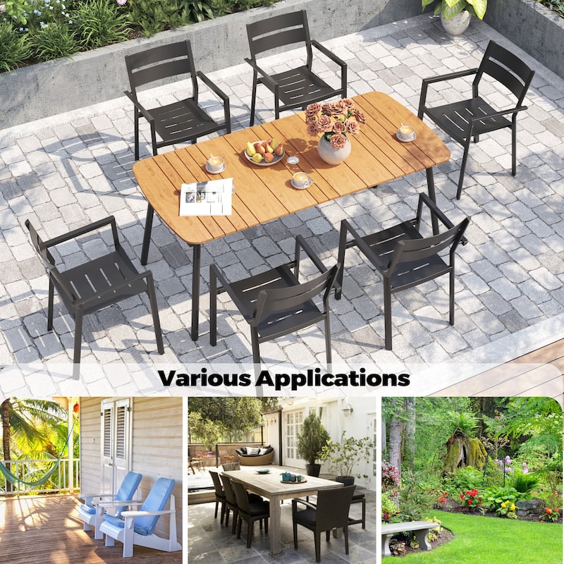 VredHom Outdoor Rectangular Aluminum Dining Table