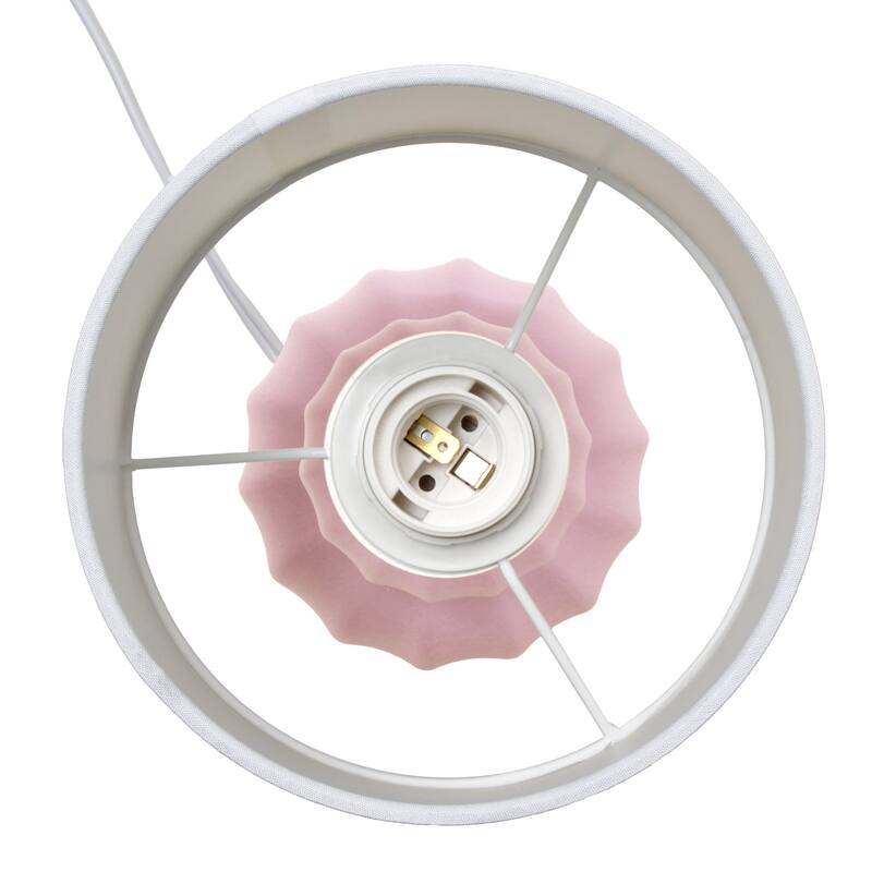 Stacked Double Gourd Ceramic Table Lamp with Tapered Shade - 12.5" - Pink