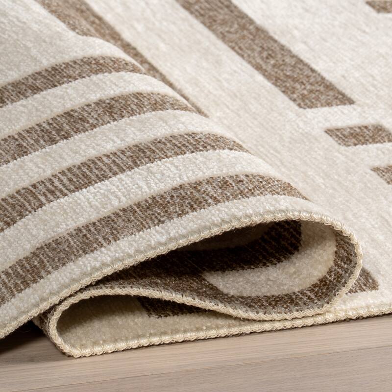 Nuloom Mina SuperiorWash Modern Stripes Reversible Machine Washable Area Rug