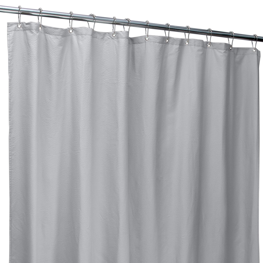 Bath Bliss Microfiber Soft Touch Seersucker Design Shower Curtain Liner
