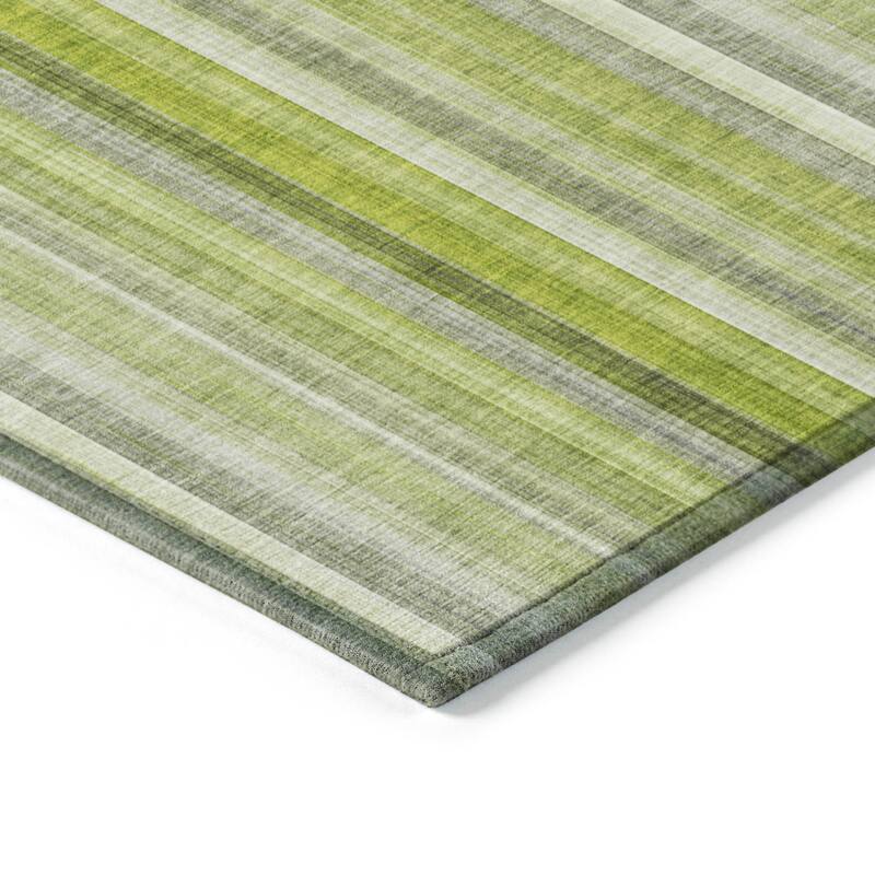 Machine Washable Indoor/ Outdoor Striped Chantille Rug