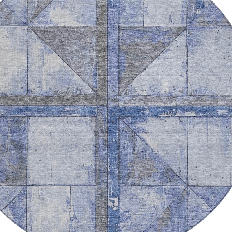 HomeRoots Geometric Transitional Rectangle Outdoor Rug