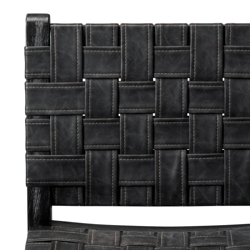 Maven Lane Noah Kitchen Dining Stool with Vegan Leather