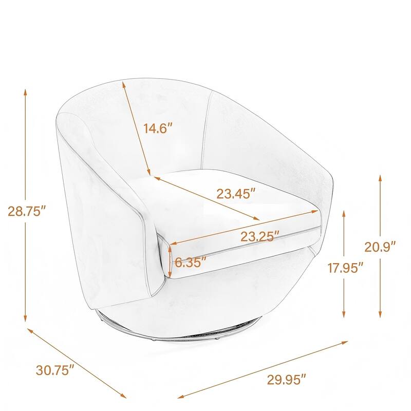 Upholstered Swivel Barrel Chair Accent Chair