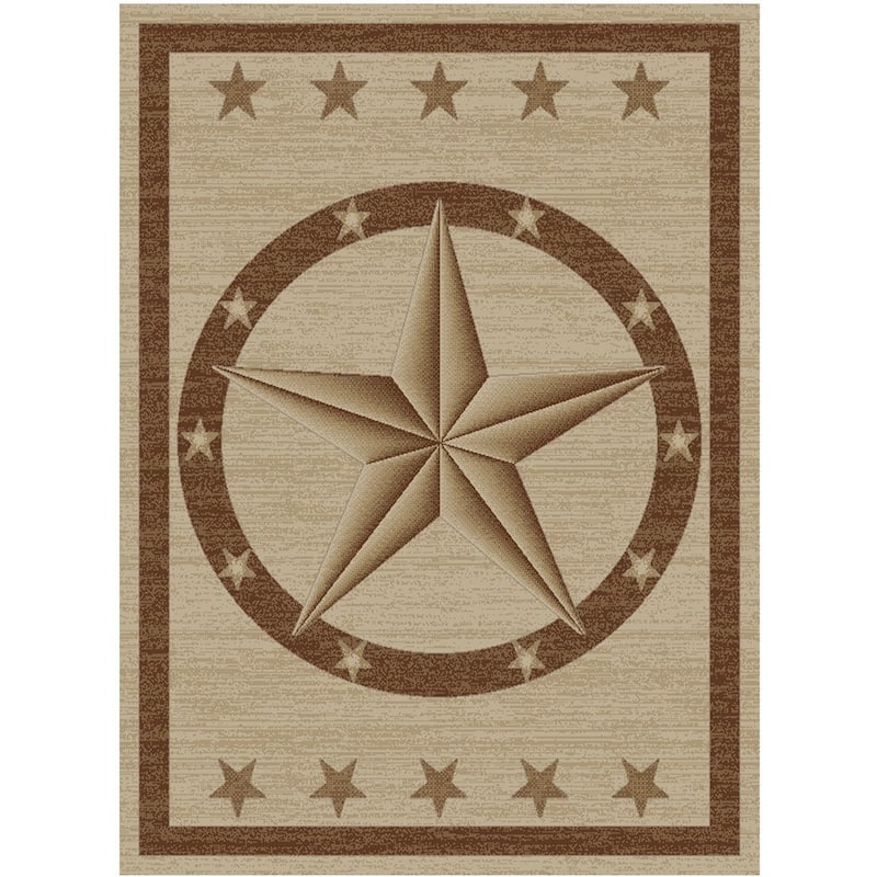 Mayberry Hearthside Western Star Lodge Area Rug - 5'3" x 7'3" - Beige